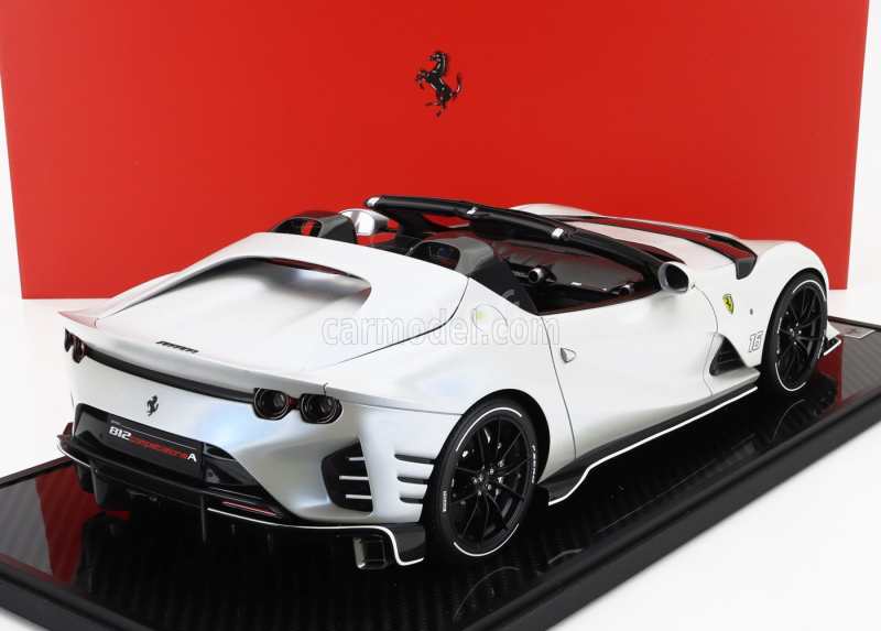 Bbr-models Ferrari 812 Competizione A Spider N 16 Personal Car Charles Leclerc 2022 - Con Vetrina - With Showcase 1:12 Bianco Onda Marina - Matná Bílá