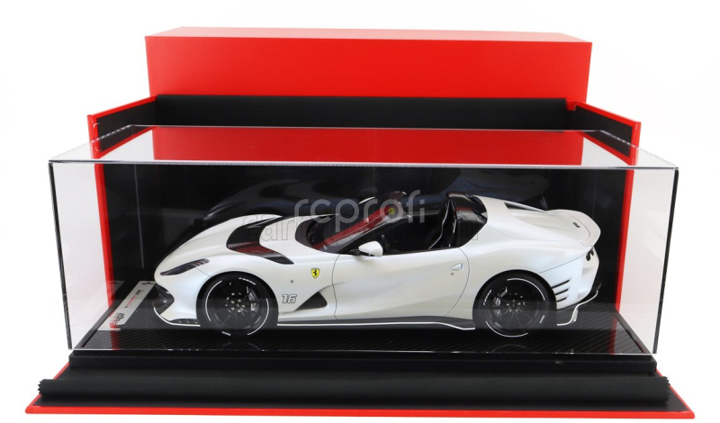 Bbr-models Ferrari 812 Competizione A Spider N 16 Personal Car Charles Leclerc 2022 - Con Vetrina - With Showcase 1:12 Bianco Onda Marina - Matná Bílá