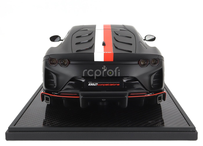 Bbr-models Ferrari 812 Competizione N 16 Principato Di Monaco Livery 2021 - Con Vetrina - With Showcase 1:12 Matt Black