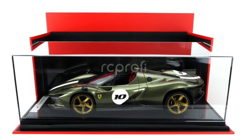 Bbr-models Ferrari Daytona Sp3 Serie Icona N 10 Open Roof 2022 - Con Vetrina - With Showcase 1:12 Verde Manzoni Lucido - Zelená Met Stříbrná