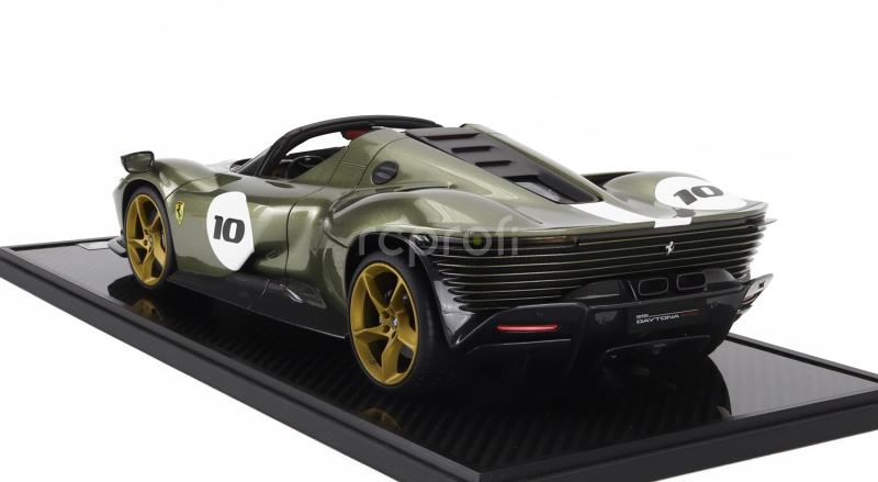 Bbr-models Ferrari Daytona Sp3 Serie Icona N 10 Open Roof 2022 - Con Vetrina - With Showcase 1:12 Verde Manzoni Lucido - Zelená Met Stříbrná
