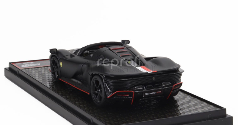 Bbr-models Ferrari Daytona Sp3 Serie Icona Open Roof Principato Di Monaco Livery N 16 Personal Car Charles Leclerc 2022 1:43 Matt Black