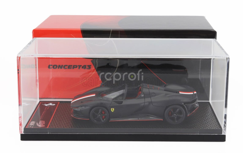 Bbr-models Ferrari Daytona Sp3 Serie Icona Open Roof Principato Di Monaco Livery N 16 Personal Car Charles Leclerc 2022 1:43 Matt Black