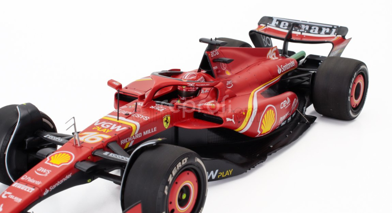 Bbr-models Ferrari F1  Sf-24 Team Scuderia Ferrari N 16 2nd Australian Gp 2024 Charles Leclerc - Polifoam Packaging 1:18 Červená Černá