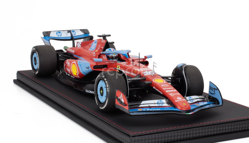 Bbr-models Ferrari F1  Sf-24 Team Scuderia Ferrari N 16 3rd Miami Gp 2024 Charles Leclerc - Con Vetrina - With Showcase 1:18 Červená Světle Modrá