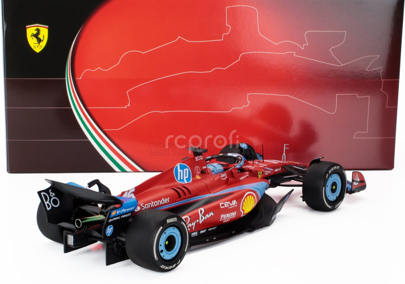 Bbr-models Ferrari F1  Sf-24 Team Scuderia Ferrari N 16 3rd Miami Gp 2024 Charles Leclerc - Polifoam Packaging 1:18 Červená Světle Modrá