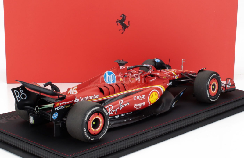 Bbr-models Ferrari F1  Sf-24 Team Scuderia Ferrari N 16 Winner Monaco Gp 2024 Charles Leclerc - Con Vetrina - With Showcase 1:18 Červená Černá