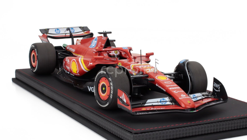 Bbr-models Ferrari F1  Sf-24 Team Scuderia Ferrari N 16 Winner Monaco Gp 2024 Charles Leclerc - Con Vetrina - With Showcase 1:18 Červená Černá