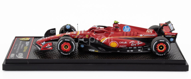 Bbr-models Ferrari F1  Sf-24 Team Scuderia Ferrari N 55 3rd Monaco Gp 2024 Carlos Sainz 1:43 Červená Bílá Žlutá