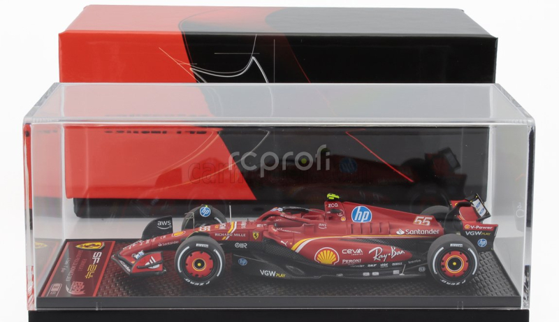 Bbr-models Ferrari F1  Sf-24 Team Scuderia Ferrari N 55 3rd Monaco Gp 2024 Carlos Sainz 1:43 Červená Bílá Žlutá
