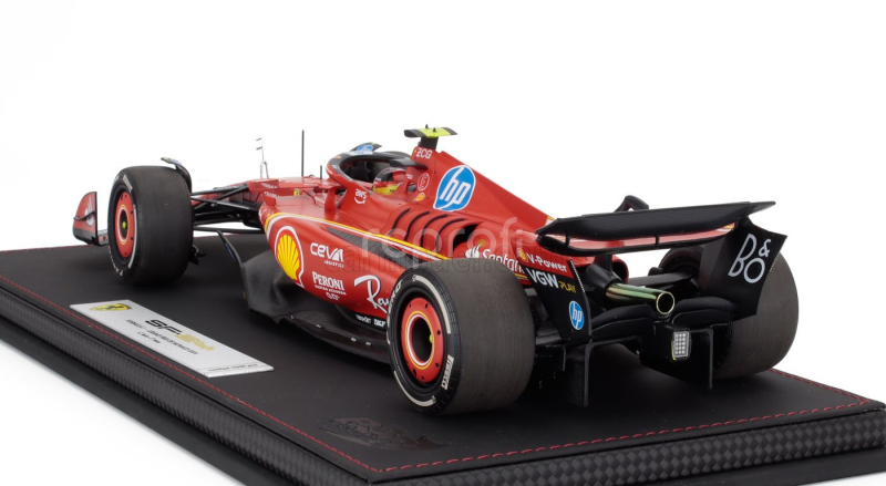 Bbr-models Ferrari F1  Sf-24 Team Scuderia Ferrari N 55 3rd Monaco Gp 2024 Carlos Sainz - Con Vetrina - With Showcase 1:18 Červená Černá