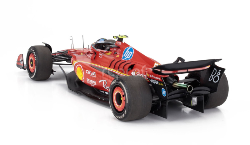 Bbr-models Ferrari F1  Sf-24 Team Scuderia Ferrari N 55 3rd Monaco Gp 2024 Carlos Sainz - Polifoam Packaging 1:18 Červená Černá