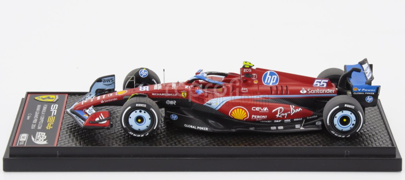 Bbr-models Ferrari F1  Sf-24 Team Scuderia Ferrari N 55 5th Miami Gp 2024 Carlos Sainz 1:43 Červená Světle Modrá
