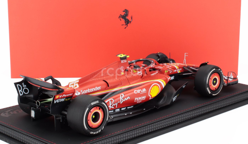 Bbr-models Ferrari F1 Sf-24 Team Scuderia Ferrari N 55 Winner Australian Gp 2024 Carlos Sainz - Con Vetrina - With Showcase 1:18 Červená Černá