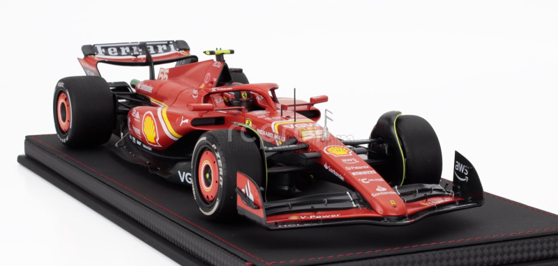 Bbr-models Ferrari F1 Sf-24 Team Scuderia Ferrari N 55 Winner Australian Gp 2024 Carlos Sainz - Con Vetrina - With Showcase 1:18 Červená Černá