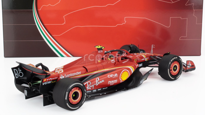 Bbr-models Ferrari F1 Sf-24 Team Scuderia Ferrari N 55 Winner Australian Gp 2024 Carlos Sainz - Polifoam Packaging 1:18 Červená Černá