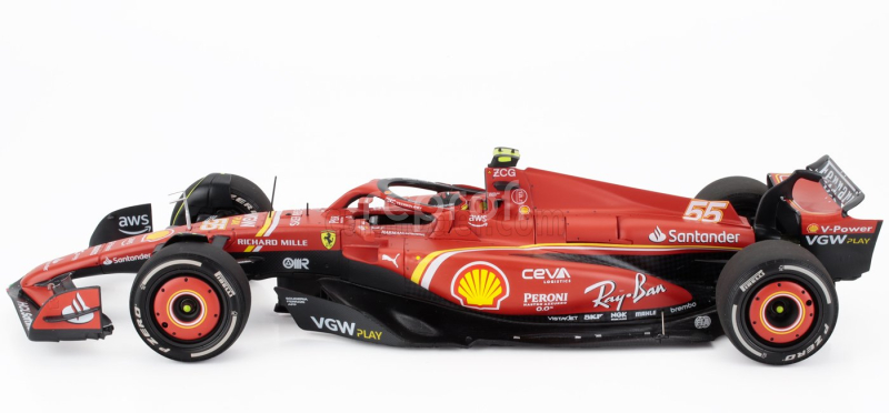 Bbr-models Ferrari F1 Sf-24 Team Scuderia Ferrari N 55 Winner Australian Gp 2024 Carlos Sainz - Polifoam Packaging 1:18 Červená Černá