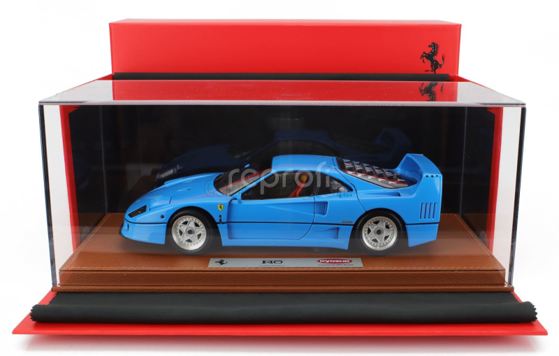 Bbr-models Ferrari F40 1987 - Con Vetrina - With Showcase 1:18 Azzurro - Světle Modrá