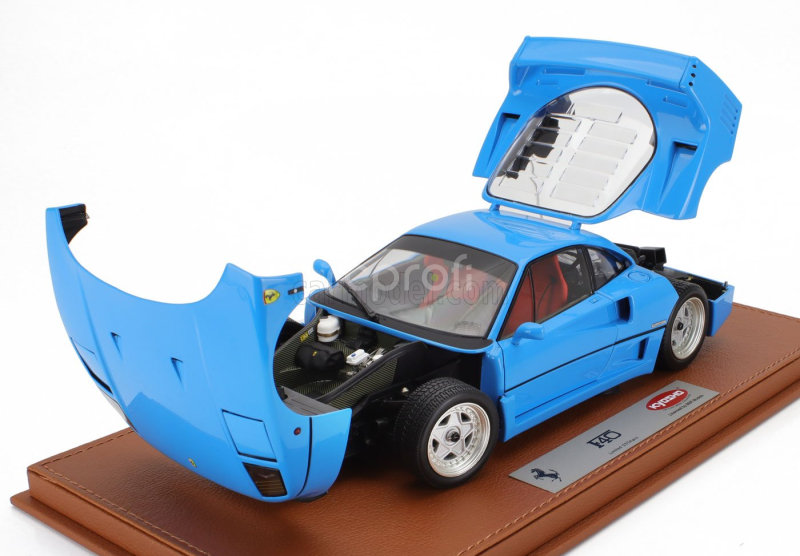 Bbr-models Ferrari F40 1987 - Con Vetrina - With Showcase 1:18 Azzurro - Světle Modrá