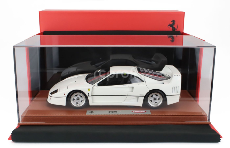 Bbr-models Ferrari F40 1987 - Con Vetrina - With Showcase 1:18 Bianco Avus - Bílá