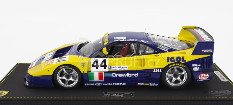 Bbr-models Ferrari F40 Gte 3.5l Turbo V8 Team Ennea Srl Igol N 44 1:18, žlutomodrá