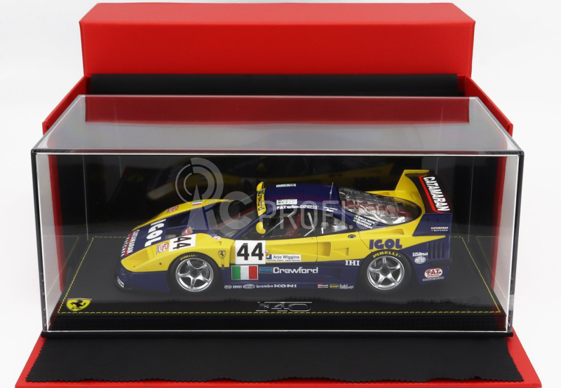 Bbr-models Ferrari F40 Gte 3.5l Turbo V8 Team Ennea Srl Igol N 44 1:18, žlutomodrá