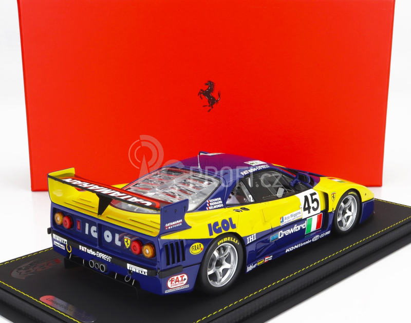 Bbr-models Ferrari F40 Gte 3.5l Turbo V8 Team Ennea Srl Igol N 45 1:18, žlutomodrá