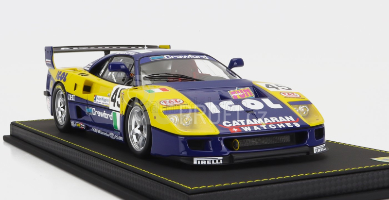 Bbr-models Ferrari F40 Gte 3.5l Turbo V8 Team Ennea Srl Igol N 45 1:18, žlutomodrá