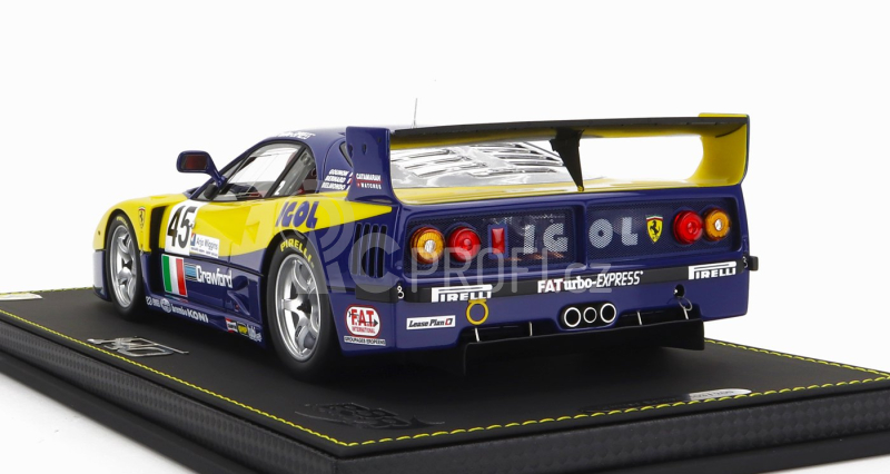 Bbr-models Ferrari F40 Gte 3.5l Turbo V8 Team Ennea Srl Igol N 45 1:18, žlutomodrá