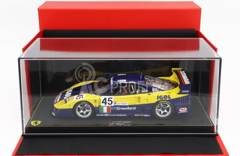 Bbr-models Ferrari F40 Gte 3.5l Turbo V8 Team Ennea Srl Igol N 45 1:18, žlutomodrá