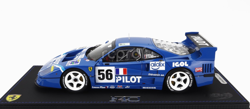 Bbr-models Ferrari F40 Lm 3.5l Turbo V8 Team Pilot Pen Racing N 56 24h Le Mans 1996 Michel Ferte - Olivier Thevenin - Nicolas Leboissetier - Con Vetrina - With Showcase 1:18 Blue