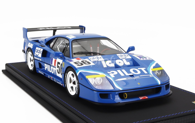 Bbr-models Ferrari F40 Lm 3.5l Turbo V8 Team Pilot Pen Racing N 56 24h Le Mans 1996 Michel Ferte - Olivier Thevenin - Nicolas Leboissetier - Con Vetrina - With Showcase 1:18 Blue