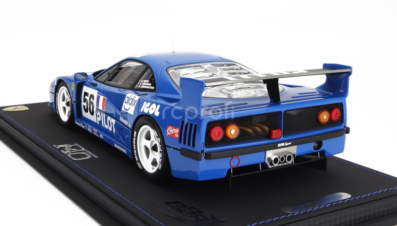 Bbr-models Ferrari F40 Lm 3.5l Turbo V8 Team Pilot Pen Racing N 56 24h Le Mans 1996 Michel Ferte - Olivier Thevenin - Nicolas Leboissetier - Con Vetrina - With Showcase 1:18 Blue