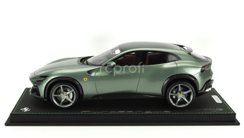 Bbr-models Ferrari Purosangue Suv Carbon Roof 2022 - Con Vetrina - With Showcase 1:18 Verde Dora - Světle Zelená Met