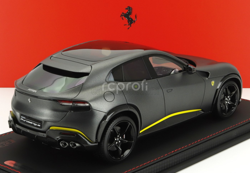 Bbr-models Ferrari Purosangue Suv Panoramic Roof 2022 - Con Vetrina - With Showcase 1:18 Grigio Silverstone Matt - Matná Šedá