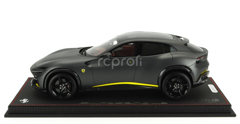 Bbr-models Ferrari Purosangue Suv Panoramic Roof 2022 - Con Vetrina - With Showcase 1:18 Grigio Silverstone Matt - Matná Šedá