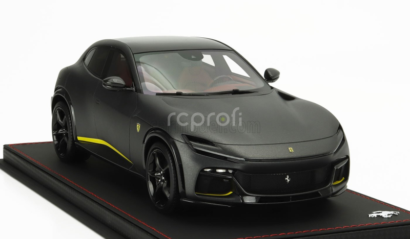 Bbr-models Ferrari Purosangue Suv Panoramic Roof 2022 - Con Vetrina - With Showcase 1:18 Grigio Silverstone Matt - Matná Šedá