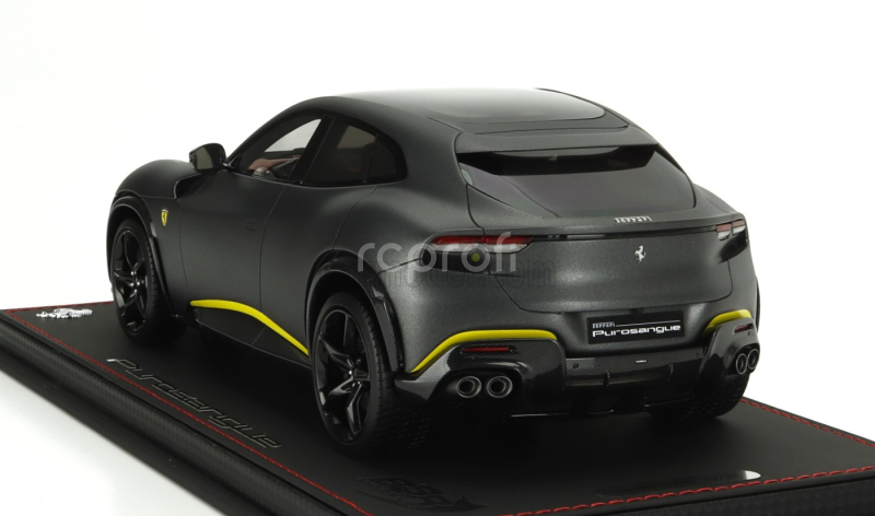 Bbr-models Ferrari Purosangue Suv Panoramic Roof 2022 - Con Vetrina - With Showcase 1:18 Grigio Silverstone Matt - Matná Šedá