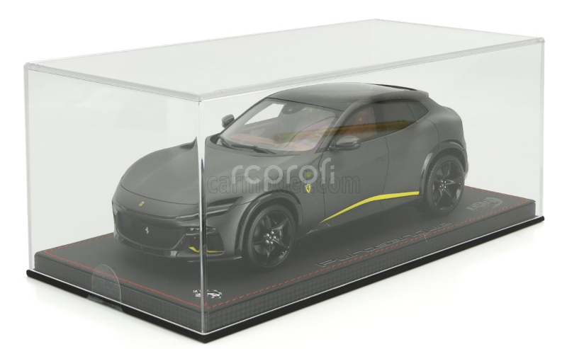 Bbr-models Ferrari Purosangue Suv Panoramic Roof 2022 - Con Vetrina - With Showcase 1:18 Grigio Silverstone Matt - Matná Šedá