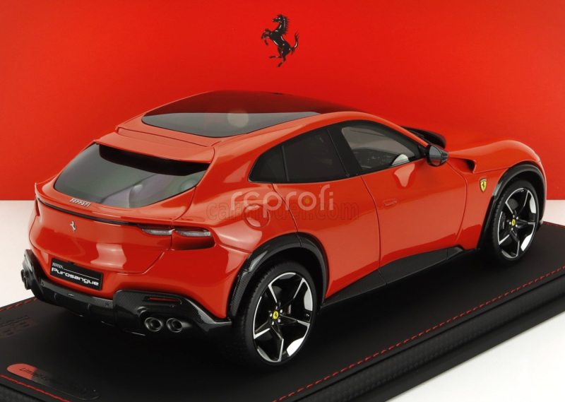 Bbr-models Ferrari Purosangue Suv Panoramic Roof 2022 - Con Vetrina - With Showcase 1:18 Rosso Dino - Světle Červená