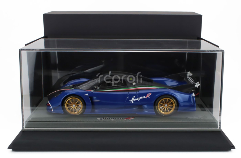 Bbr-models Pagani Huayra R 2021 - Con Vetrina - With Showcase 1:18 Blu Francia - Modrá Matná Černá