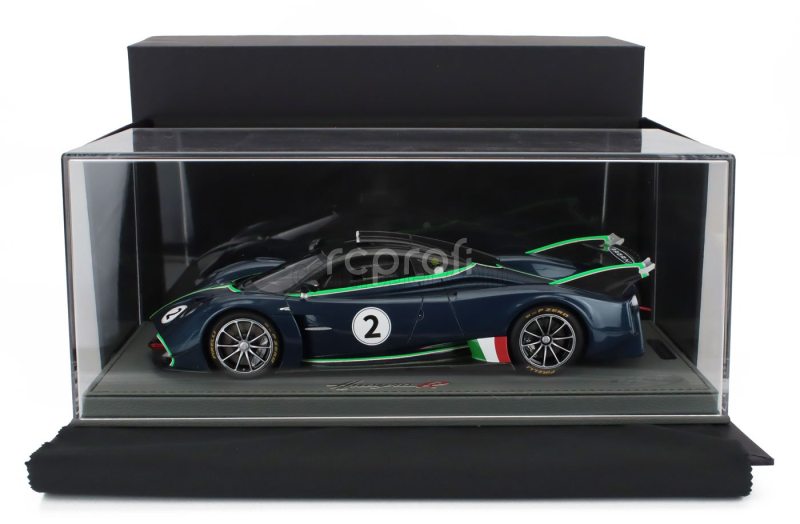 Bbr-models Pagani Huayra R N 2 Racing 2021 - Con Vetrina - With Showcase 1:18 Matná Modrá Černá Karbonová