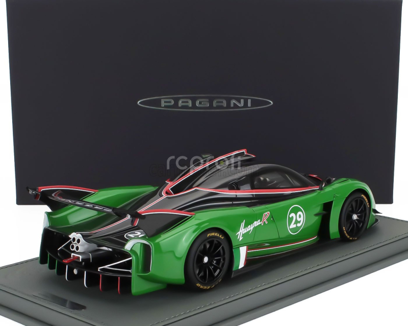 Bbr-models Pagani Huayra R N 29 Racing 2021 - Con Vetrina - With Showcase 1:18 Černý Uhlík Zelený
