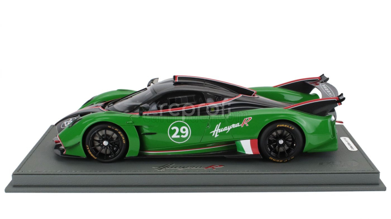 Bbr-models Pagani Huayra R N 29 Racing 2021 - Con Vetrina - With Showcase 1:18 Černý Uhlík Zelený