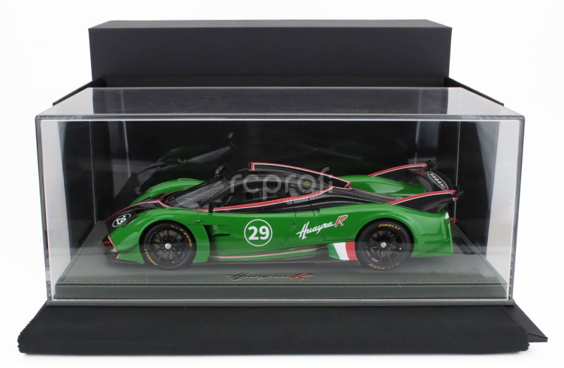 Bbr-models Pagani Huayra R N 29 Racing 2021 - Con Vetrina - With Showcase 1:18 Černý Uhlík Zelený