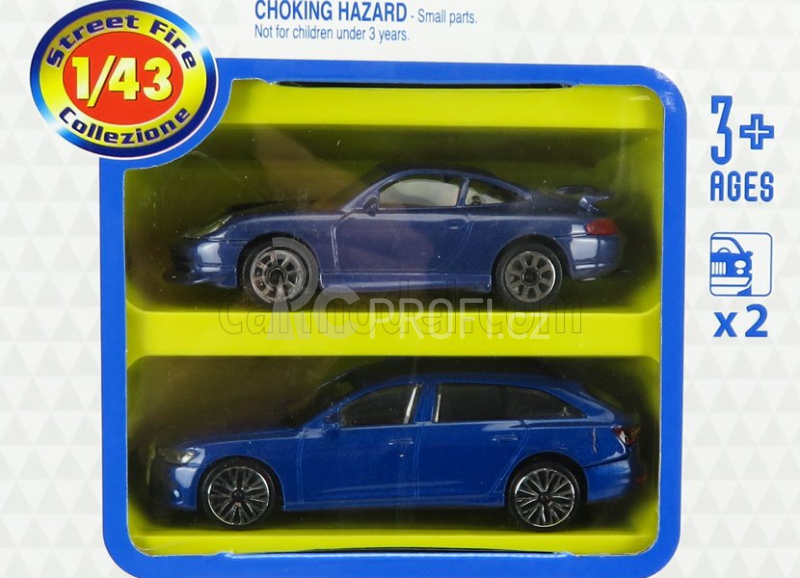 Bburago Accessories Diorama - Parking - Mega Dealer Showroom With Audi A6 Avant 2019 + Porsche 911 996 Gt3 Coupe 1997 1:43 Červená Modrá Šedá