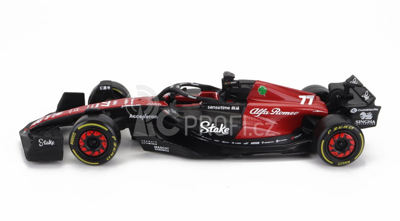 Bburago Alfa romeo F1  C43 Team Stake N 77 Season 2023 Valtteri Bottas 1:43 Černá Červená