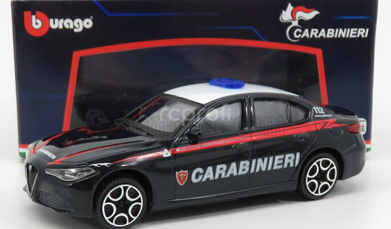 Bburago Alfa romeo Giulia Carabinieri 2015 1:43 Modrá Bílá