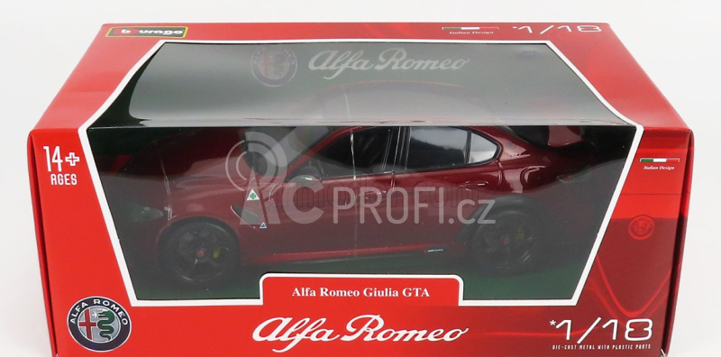 Bburago Alfa romeo Giulia Gta 2020 1:18 Rosso Alfa Met - Tmavě Červená Met