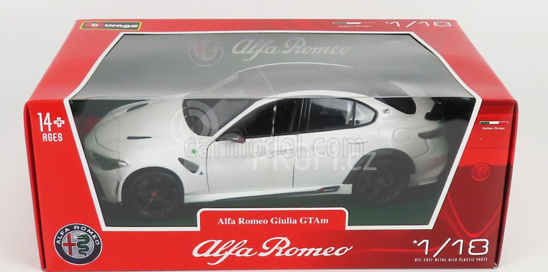 Bburago Alfa romeo Giulia Gtam 2020 1:18 Bianco Trofeo - Bílá